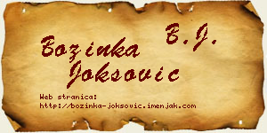 Božinka Joksović vizit kartica